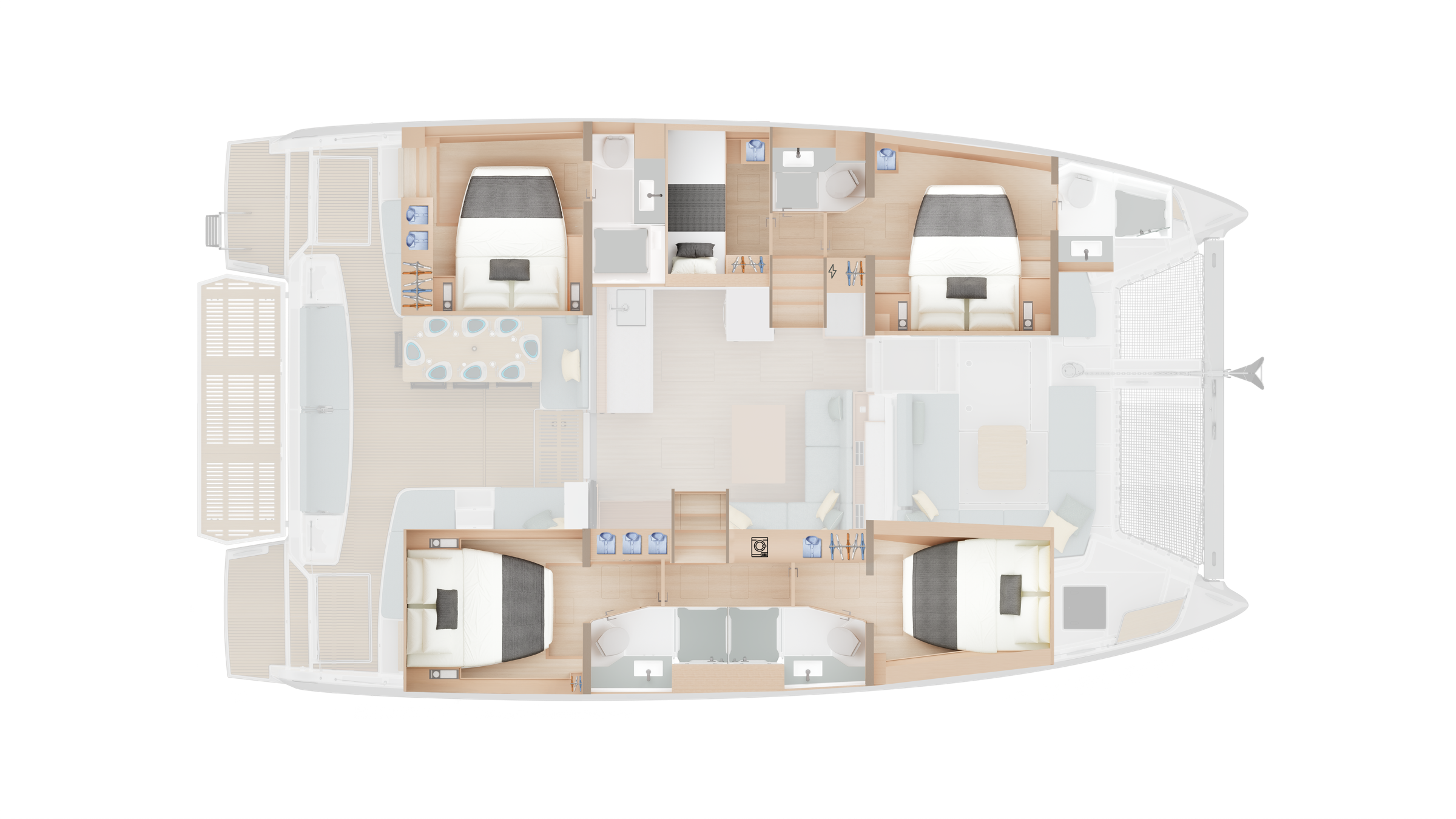 LAYOUT: 5 CABINS 5 HEADS